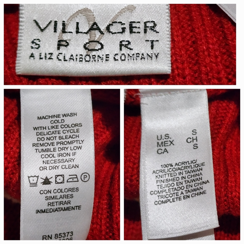 Liz Claiborne Red Gift Wrap Sweater Sz Sm - Picture 5 of 8
